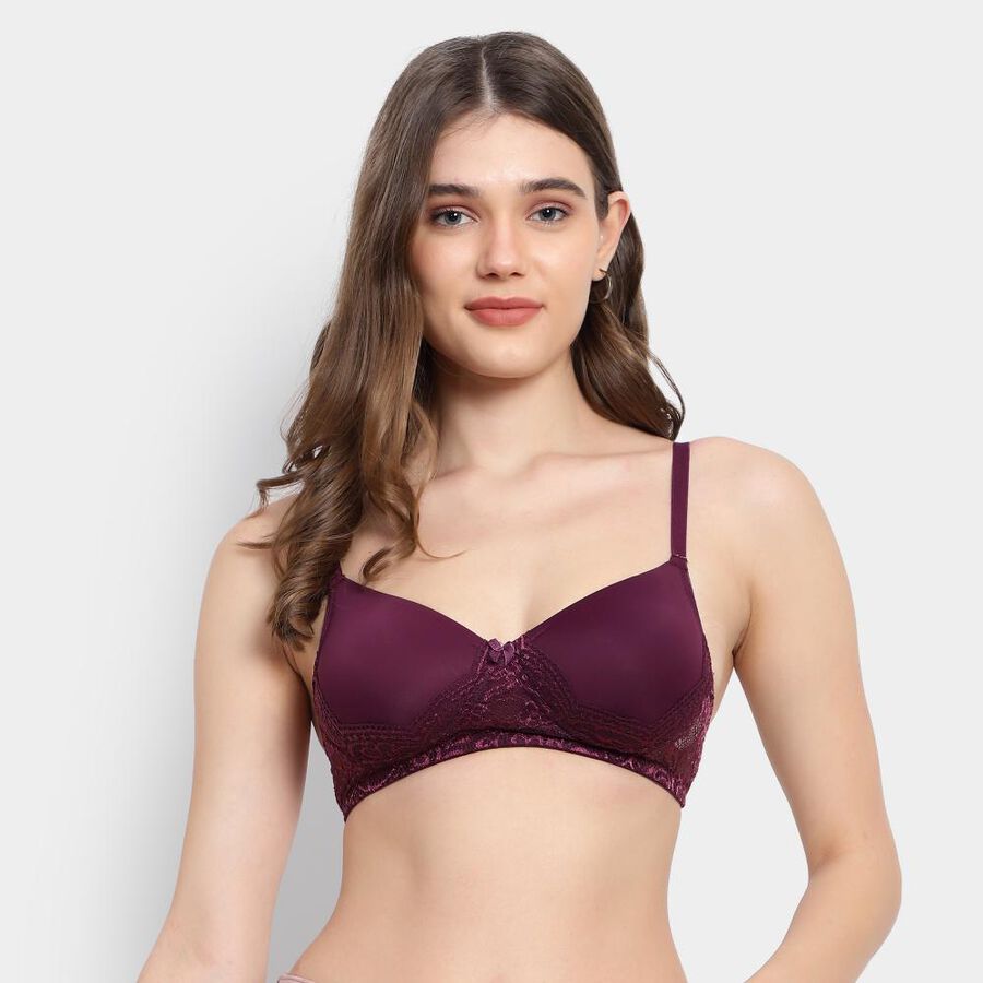 Ladies' Padded Bra, Wine, large image number null